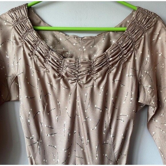 Vintage 50s Party Dress Gold Holiday Christmas 32 26 XS - Picture 8 of 11